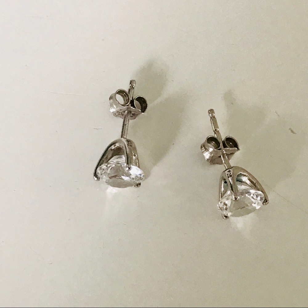 2 Carat Cubic Zirconia Studs in Sterling Silver - Picture 4 of 8